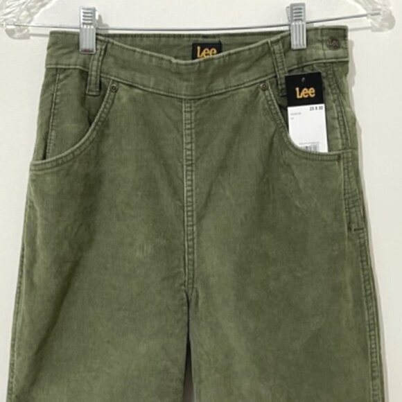 Lee Vintage Modern Corduroy High Rise Flare Jeans Green - Picture 3 of 7